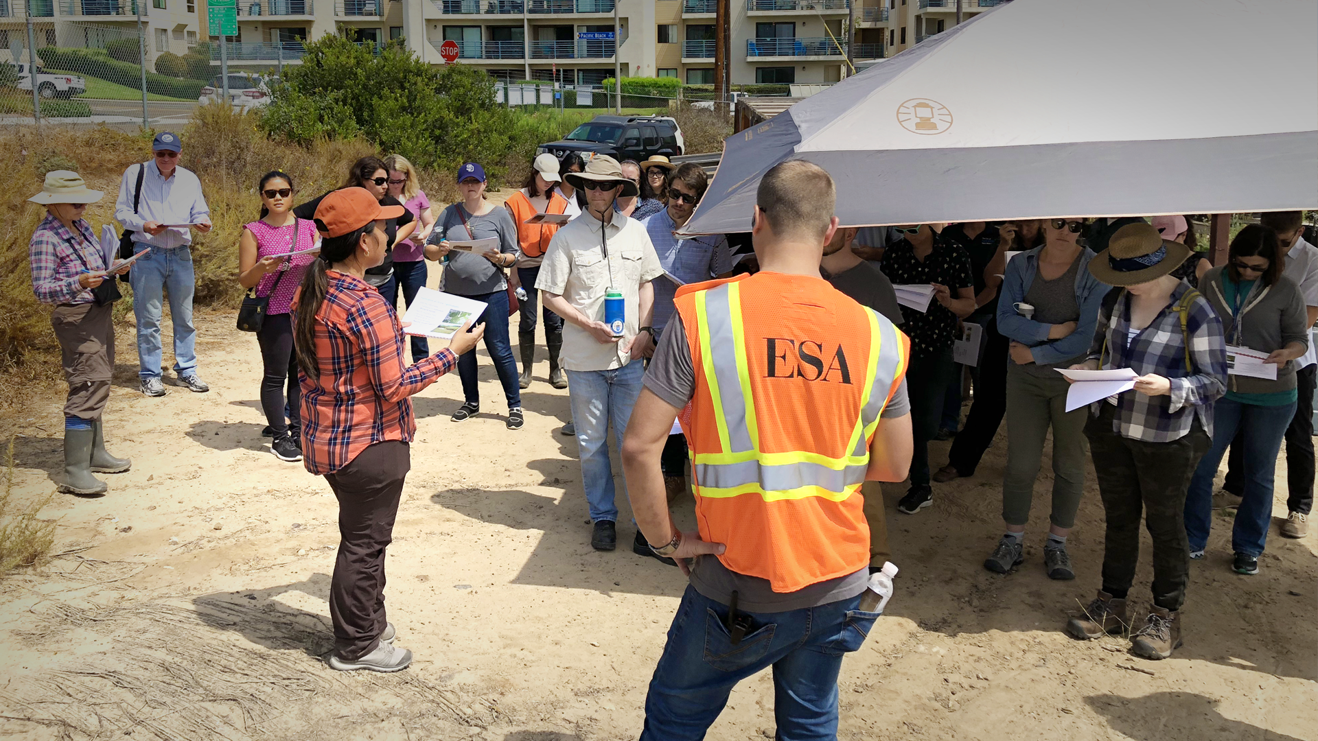 Project workers in the field