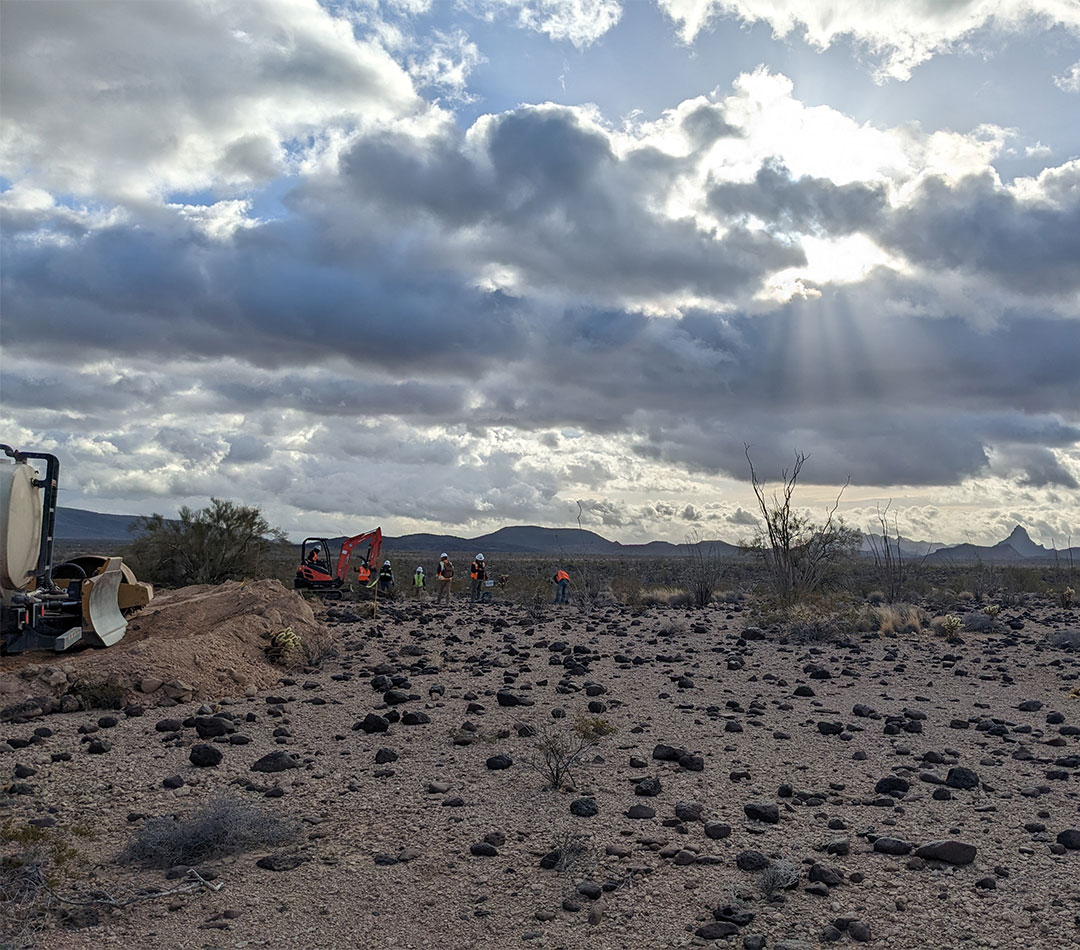 ESA staff on site providing archaeological monitoring services for the Ten West project
